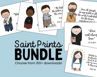 Saint Prints Digital Download Bundle Pack / Glory Be Prints / Catholic Wall Art / Digital Download / Digital Prints