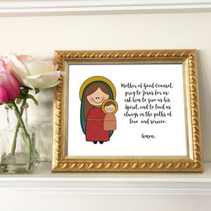 Our Lady of Good Counsel Print / Catholic Prayer / Catholic printable / Catholic nursery decor / Catholic wall art