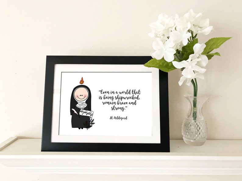 St. Hildegard of Bingen / Catholic Quote / Catholic Decor / Etsy