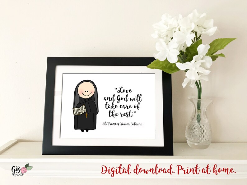 St. Frances Xavier Cabrini Catholic Printable Digital | Etsy