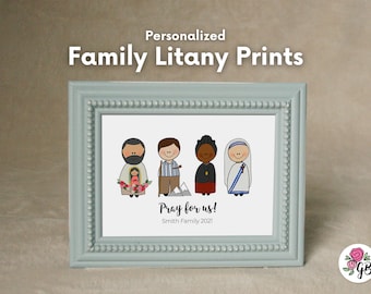 Personalized Family Saint Litany Prints / Catholic family / Catholic saints / Christmas gift / Custom / Catholic mom / Litany of Saints