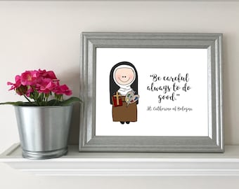 St. Catherine of Bologna Quote / Catholic nursery decor / Catholic Printable / Baptism, First Communion, Confirmation gift / Prayer