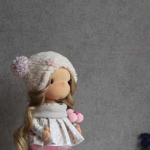 Modèle de couture et kit Poupée textile Anna 9 pouces /22 cm, Tutoriel de poupée avec tissu, Poupée mignonne avec joues, poupée de chiffon faite à la main image 3