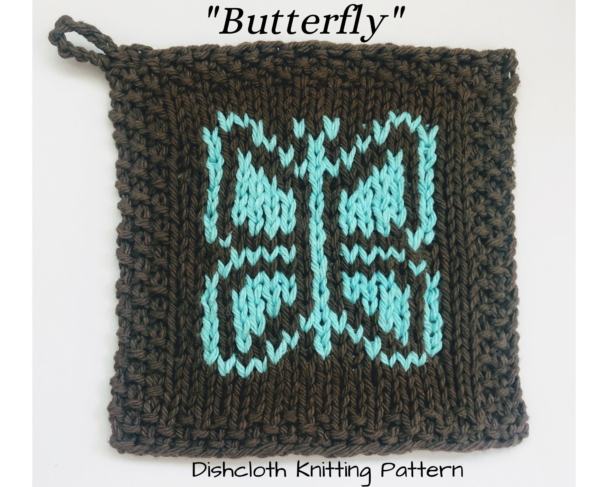 Buy Dishcloth Knitting Pattern, BUTTERFLY Dish Towel, Knitting Pattern, Dish Towel, Dishcloth