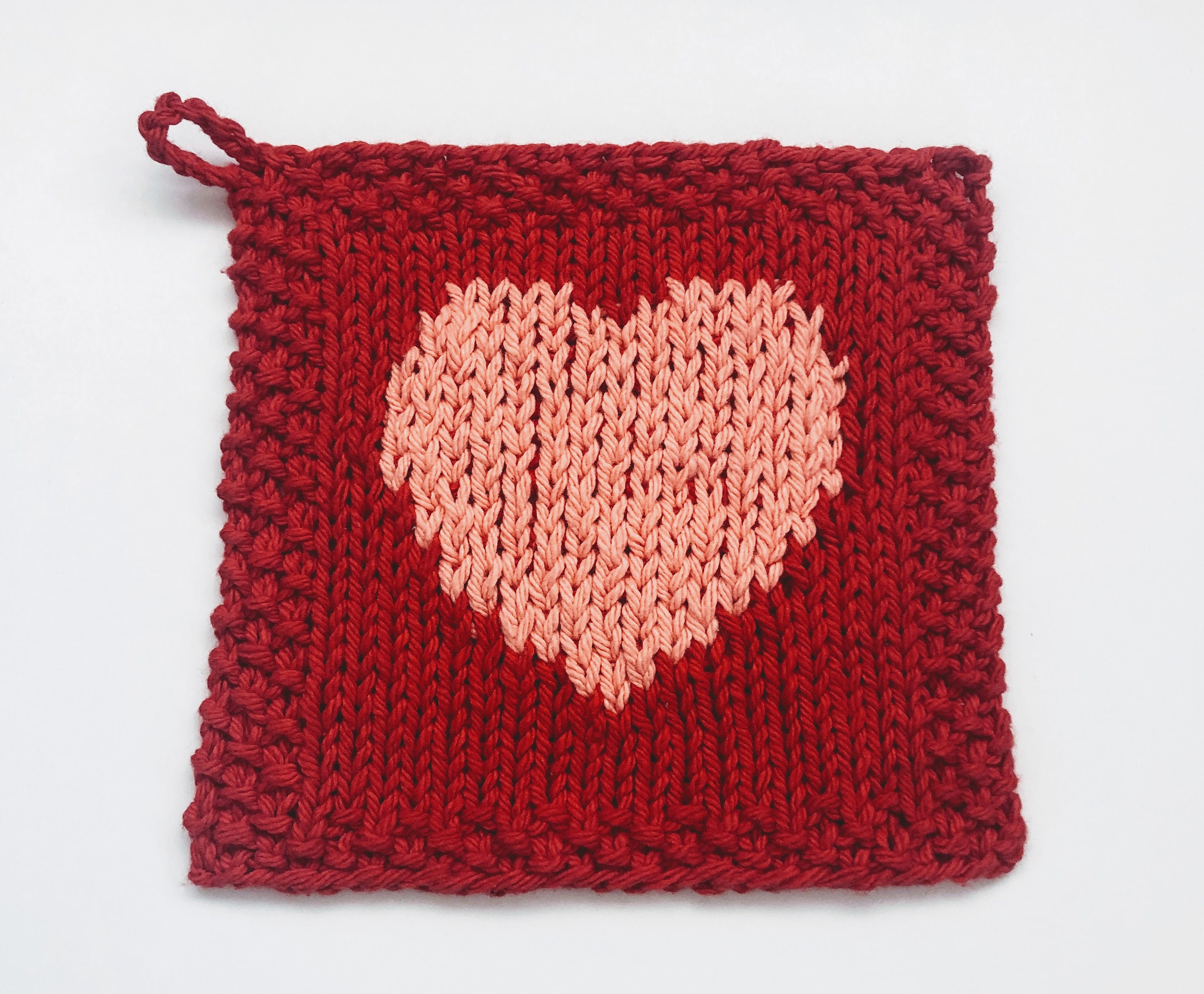 Dishcloth Knitting Pattern, HEART Dish Towel, Knitting Pattern, Dish