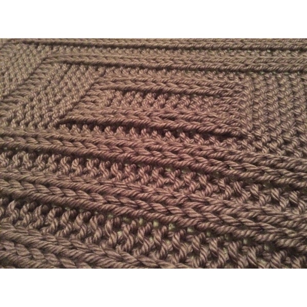 Blanket PATTERN, Rectangle Ripples, Chunky Blanket, Baby Blanket, Quick Knit, Easy Pattern, Chunky Yarn, Extreme Knitting, Size 50 Needles