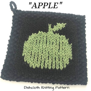Dishcloth Knitting Pattern, APPLE Dish Towel, Knitting Pattern, Dish Towel pdf, Dishcloth pdf, Easy Dishcloth Pattern, Make a Charm Blanket!