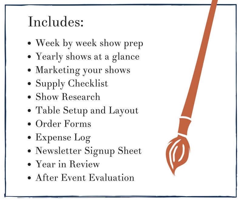 Craft Show Planner Printable Craft Fair Planner Etsy Shop Business