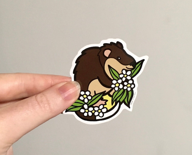 Rakali and Lemon Myrtle Vinyl Sticker - Australian Animals and Flowers ...