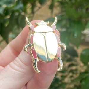 Golden Christmas Beetle - Hard Enamel Pin