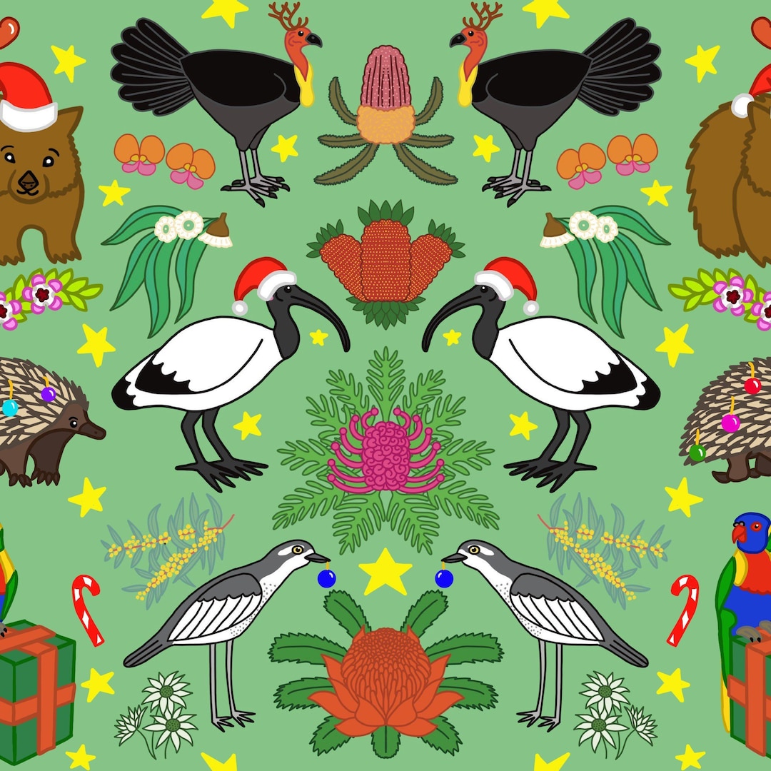 Aussie Christmas Wrapping Paper 70cm X 100cm - Etsy Australia