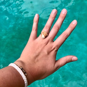 Kitten Paw Shell Ring