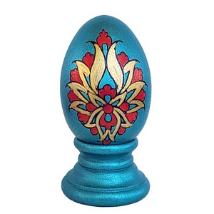 Persian Motif, Lalabbasi or Anar Flower on Egg, Haftseen, Haftsin, Haft seen, Haft sin, 7Sin, 7Seen, Nowruz, Norooz, Norouz, Made in the USA