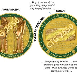 1 Persia Coin, Cyrus the Great, Norouz, Eid, Iran, Haftsin, Haftseen, Eid, Nowruz, Takhte Jamshid, Made in USA image 3