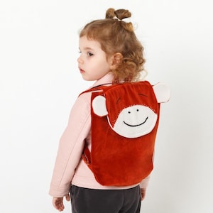 Kids backpack pattern Monkey animal backpack sewing pattern PDF Kindergarten rucksack