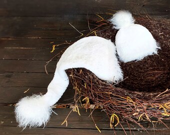 Hand knit baby hats White chunky baby hat Newborn essentials