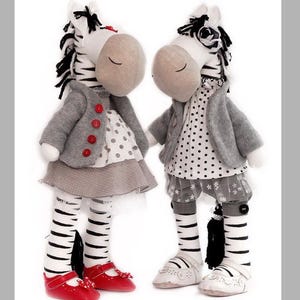 Zebra rag doll pattern pdf, Sewing doll zebra step by step instruction image 2