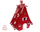 Gingerbread house sewing pattern Christmas village Fairy house PDF pattern