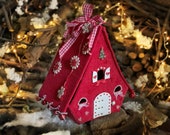 Christmas village Felt putz house Homemade christmas ornaments