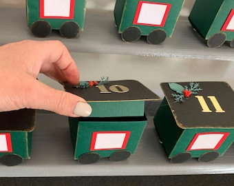 DIY advent calendar boxes Christmas train set Countdown to Christmas calendar