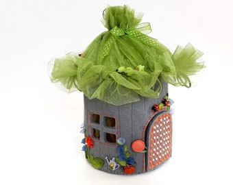 Felt fairy house pattern fabric doll house sewing pattern PDF fairy cottage
