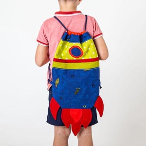 Rocket backpack boy pattern PDF Child drawstring backpack sewing pattern