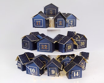 DIY-Weihnachtsdorf-Kit, einfaches Handwerk für festliche Dekoration, DIY-Adventskalenderbox.