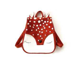 Deer textile backpack pattern, Toddler backpack sewing tutorial,  Animal rucksack sewing pdf