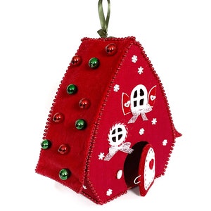 Christmas fairy house sewing pattern Felt doll house pattern Santa house PDF