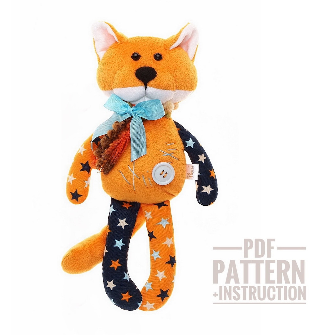 Plush Fox Sewing Pattern Fox Pattern PDF Plushie Sewing Pattern Etsy