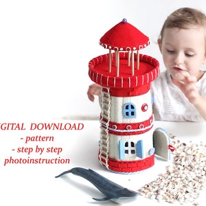Felt house sewing pattern Beacon play house Nautical baby shower