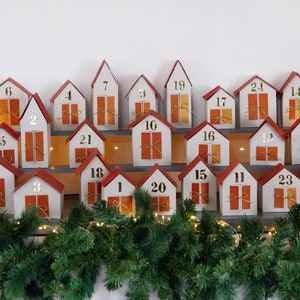 DIY advent calendar box Paper christmas village houses Countdown calendar kit image 6