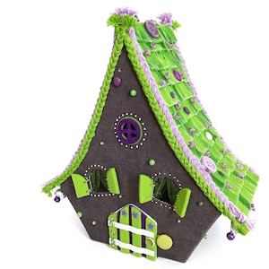 Fabric doll house pattern Felt fairy house sewing pattern PDF