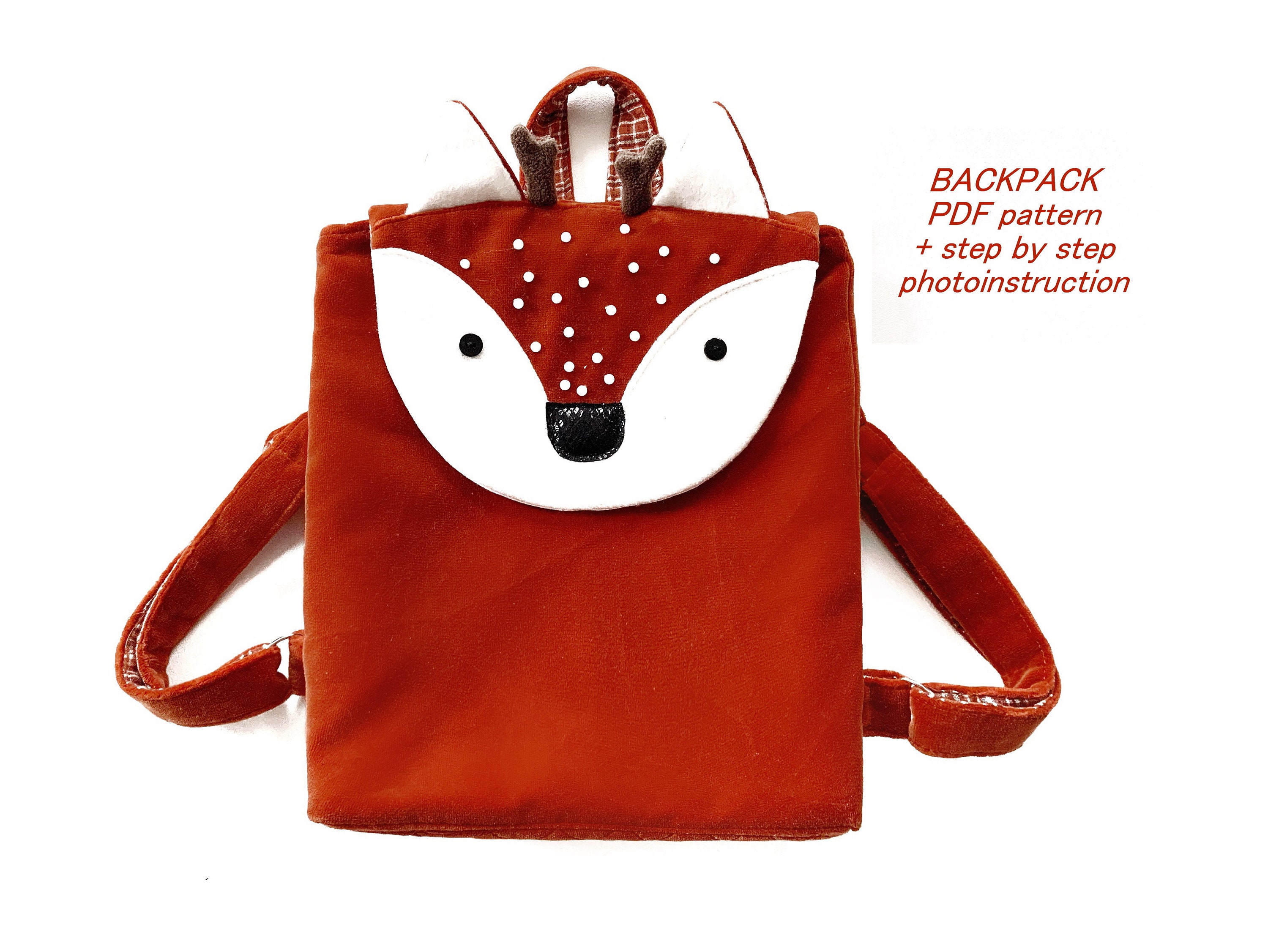 Toddler Backpack Sewing Pattern Fawn Kids Backpack Girl Pattern PDF - Etsy