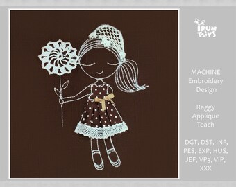 Baby girl machine embroidery designs Kids applique flower Embroidery pattern