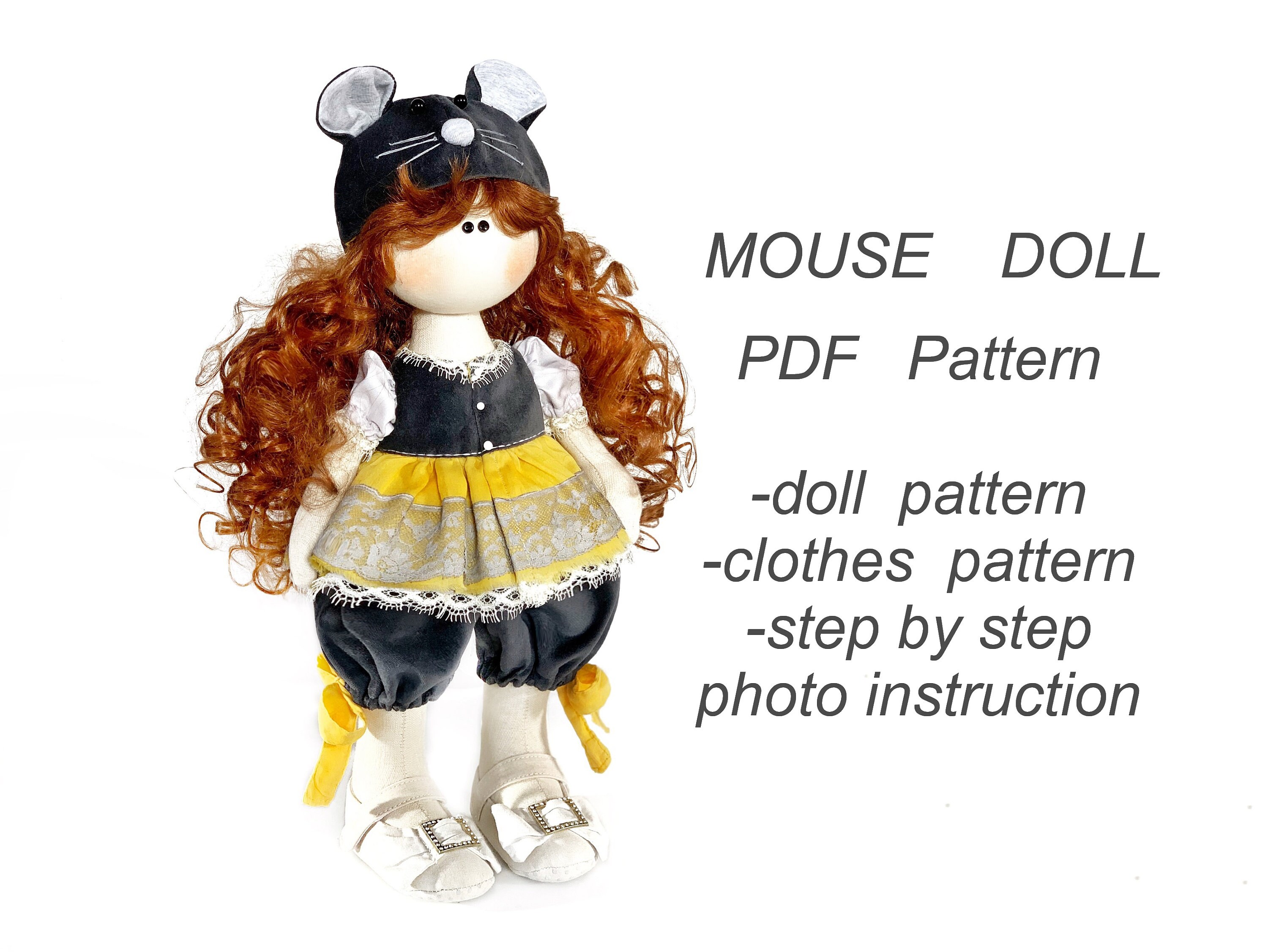 MOUSE Doll Pattern PDF Digital pattern Fabric doll Pattern | Etsy