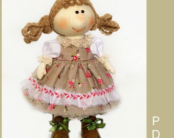 Modèle de poupée de chiffon PDF poupée en tissu modèle de couture Poupée de campagne farcie