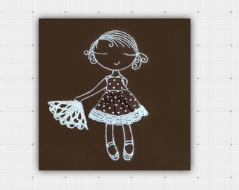 Baby girl machine embroidery designs for girls Kids aplique pattern