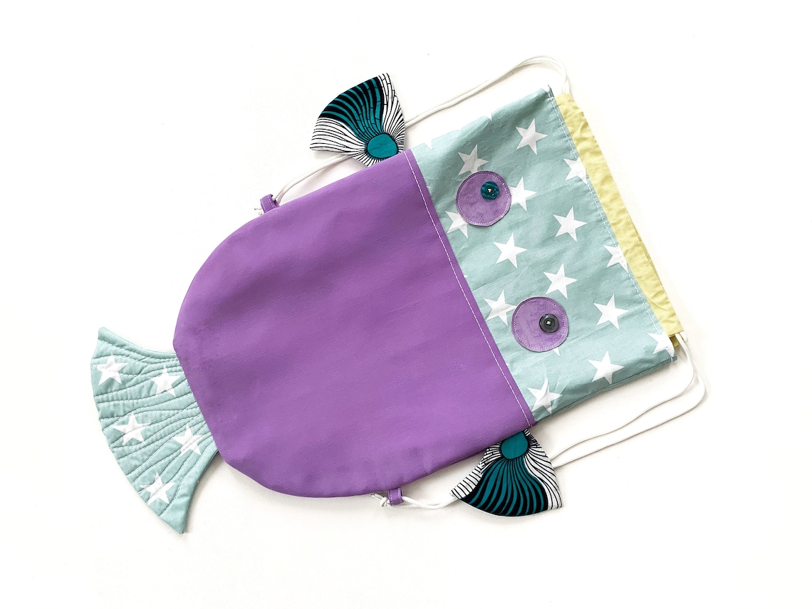 Fish Drawstring Bag Kids Pattern Toddler Backpack Sewing Etsy