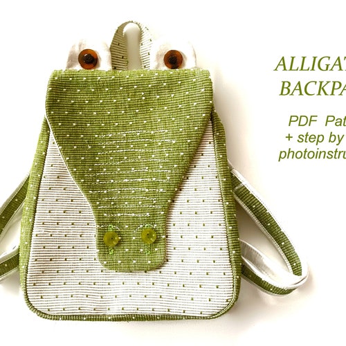 Toddler Backpack Sewing Pattern Alligator Backpack Pattern Etsy