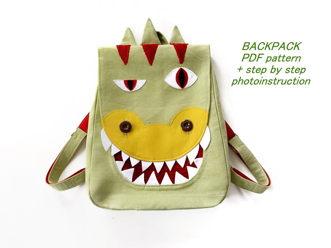 Dragon Backpack Pattern Kids Backpack Boy Pattern PDF Toddler Etsy