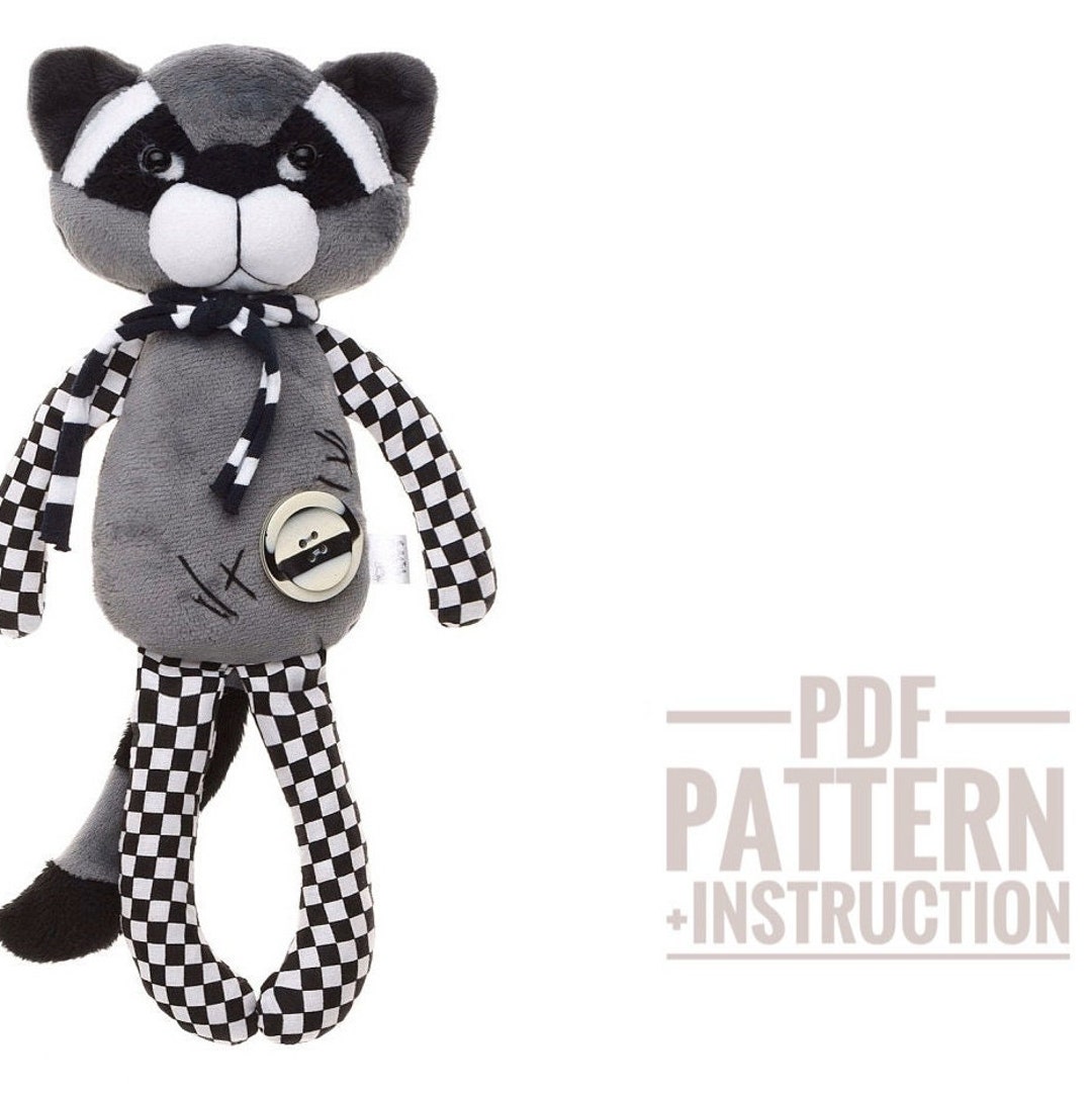 Plush Raccoon Sewing Pattern Animal Pattern PDF Plushie Sewing - Etsy ...
