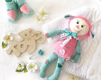 手作りピンク豚人形 花柄ドレス 手作りピンク豚人形 花柄ドレス 手作り