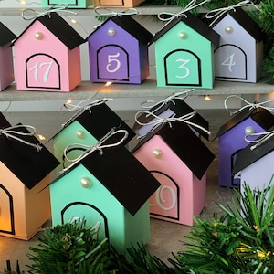 Advent Calendar Numbers DIY kit/ Paper Christmas Village/ Countdown to Christmas
