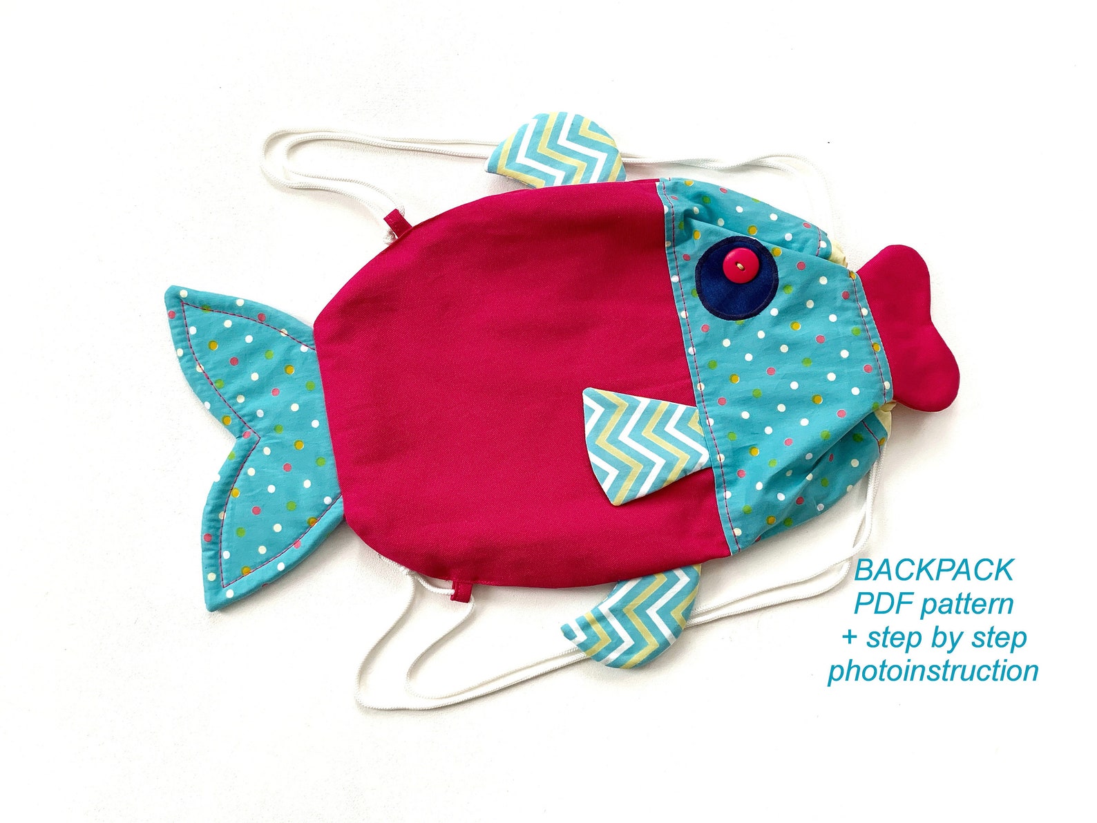 Fish Drawstring Bag Pattern Toddler Backpack Sewing Pattern | Etsy