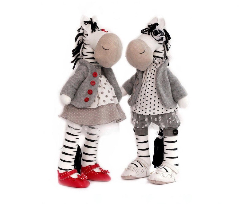 Zebra rag doll pattern pdf, Sewing doll zebra step by step instruction image 1