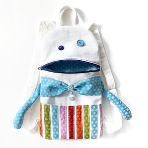 Toddler Backpack PDF Sewing Pattern Funny Monster mini backpack pattern