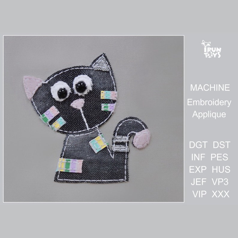 Black Cat Embroidery Design Cat Applique Machine Embroidery Design 4 ...