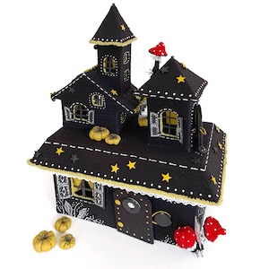 Haunted mansion Halloween fairy house sewing pattern Fabric doll house