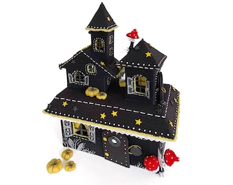 Haunted mansion Halloween fairy house sewing pattern Fabric doll house